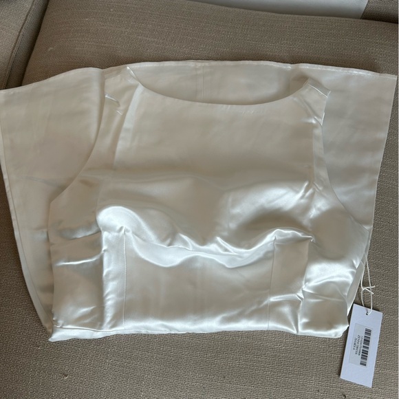 NWT Reformation Zenni Satin Mini Dress - White - Picture 8 of 12